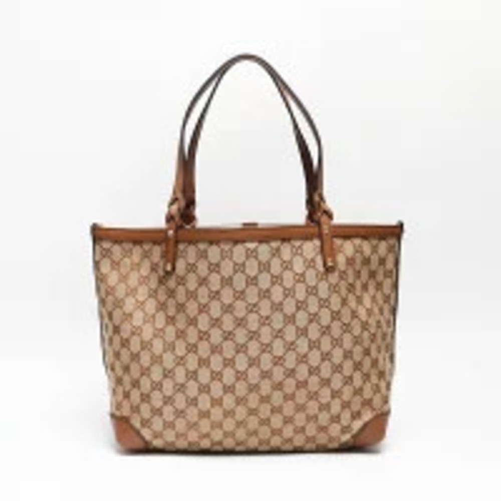 Gucci Beige Tote Bag Canvas Clutch GG